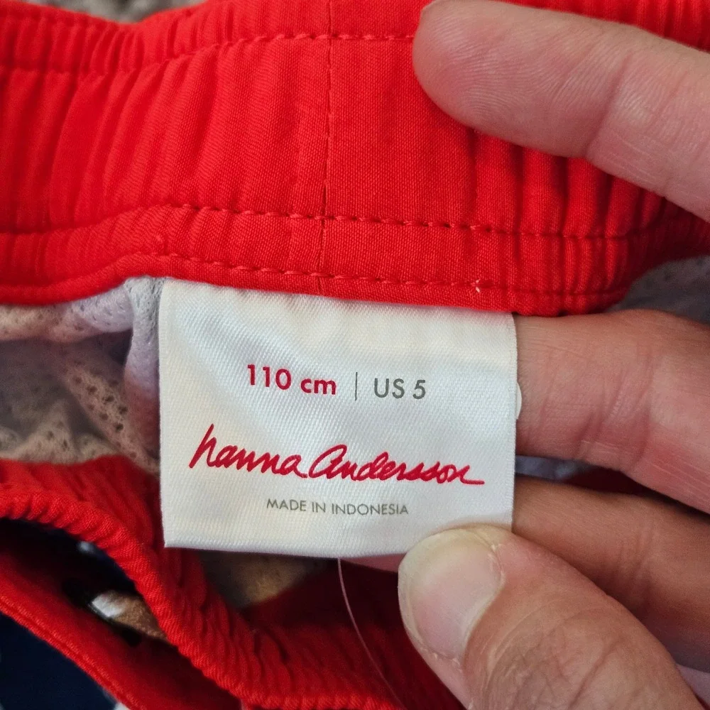 Hanna Andersson Swim Trunks Kids Size 5 Blue NEW Shark Tropical Sunblock‎ Swim